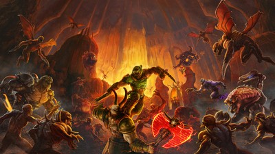 Doomguy mouse pad
