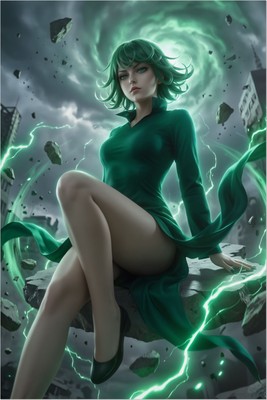 Tatsumaki Poster – One Punch Man Wall Art Print, Anime Hero Decor Mouse Pad 6487
