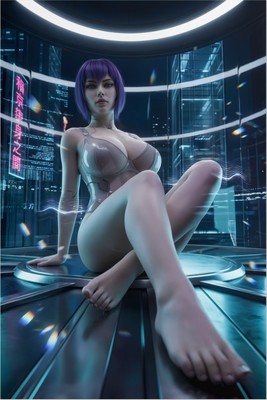 Motoko Kusanagi Poster – Ghost in the Shell Wall Art Print, Cyberpunk Anime Decor tote bag