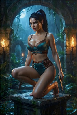 Lara Croft Poster – Tomb Raider Wall Art Print, Adventure Heroine Decor poster