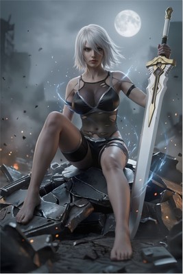 A2 Poster – NieR Automata Wall Art Print, Futuristic Game Decor calendar