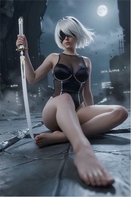 2B Poster – NieR Automata Wall Art Print, Sci Fi Android Decor calendar