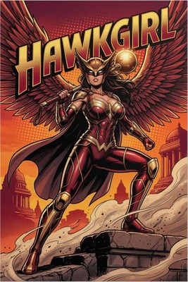 Hawkgirl Poster – DC Comics Wall Art Print, Superhero Decor Mouse Pad 6548