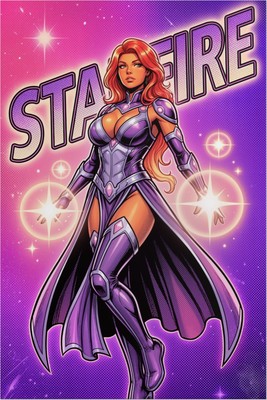 Starfire Poster – DC Comics Wall Art Print, Superhero Character Decor tote bag #