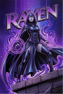 Raven Poster – DC Comics Wall Art Print, Superhero Decor tote bag #