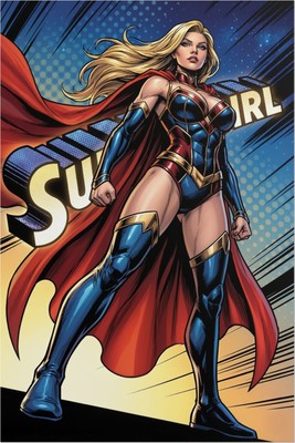 Supergirl Poster – DC Comics Wall Art Print, Superhero Decor Mouse Pad 6554