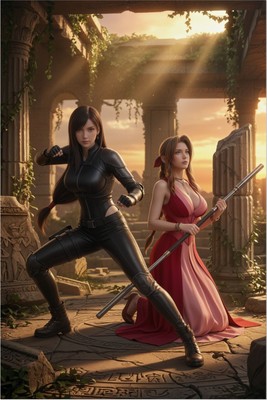 Tifa & Aerith Poster – Final Fantasy Wall Art Print, Iconic Duo Decor mug #