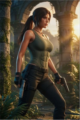 Lara Croft Poster – Tomb Raider Wall Art Print, Gaming Adventure Decor mug