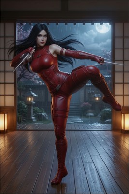 Elektra Poster – Marvel Wall Art Print, Dark Superhero Decor Mouse Pad 6659
