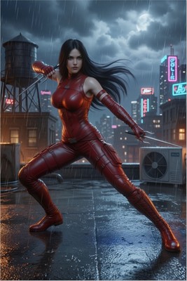 Elektra Poster – Marvel Wall Art Print, Superhero Assassin Decor mug #