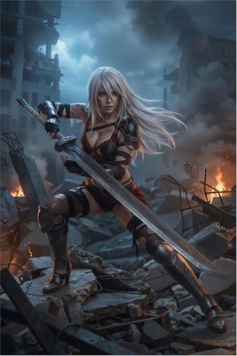 A2 Poster – NieR Automata Wall Art Print, Android Warrior Decor mug #