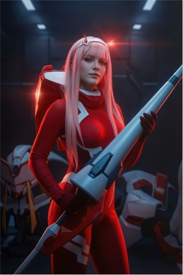 Zero Two Poster – Darling in the Franxx Wall Art Print, Anime Decor Poster #6673