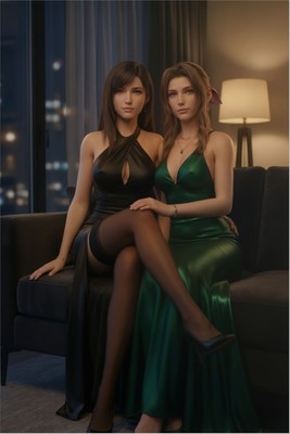 Tifa Aerith Poster – Final Fantasy Wall Art Print, Iconic RPG Heroines Decor Poster #6703