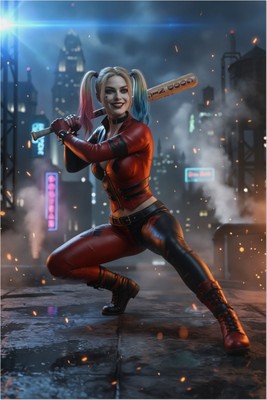 Harley Quinn Poster – DC Comics Wall Art Print, Classic Comic Decor Mouse Pad 6738