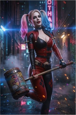 Harley Quinn Poster – DC Comics Wall Art Print, Iconic Anti Heroine Decor tote bag #
