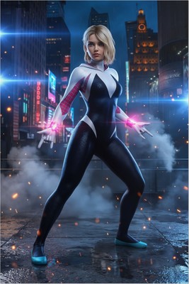 Gwen Stacy Poster – Spider Man Wall Art Print, Comic Heroine Decor mug #