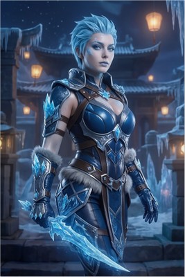 Frost Poster – Mortal Kombat Wall Art Print, Cryomancer Fighter Decor Poster #6741