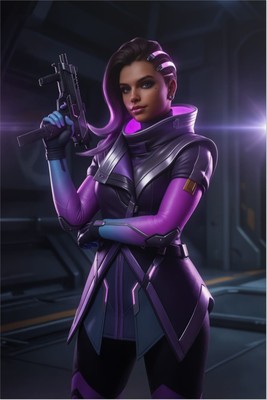 Sombra Poster – Overwatch Wall Art Print, Hacker Heroine Decor Poster #6771