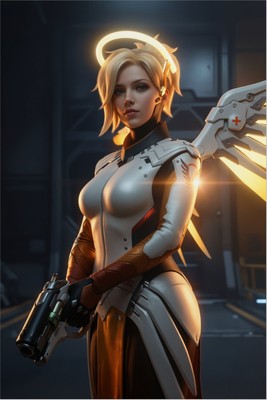 Mercy Poster – Overwatch Wall Art Print, Support Heroine Decor tote bag #