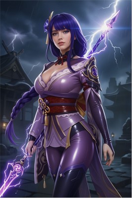 Raiden Shogun Poster – Genshin Impact Wall Art Print, Electro Archon Decor calendar