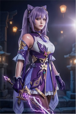 Keqing Poster – Genshin Impact Wall Art Print, Electro Heroine Decor Mouse Pad 6789