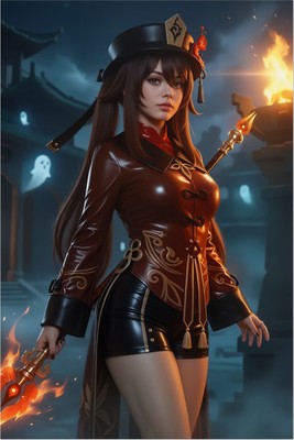 Hu Tao Poster – Genshin Impact Wall Art Print, Pyro Heroine Decor mug #