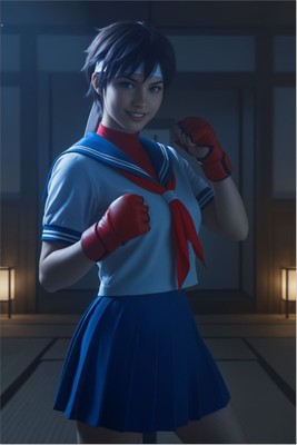 Sakura Kasugano Poster – Street Fighter Wall Art Print, Fighting Heroine Decor mug #