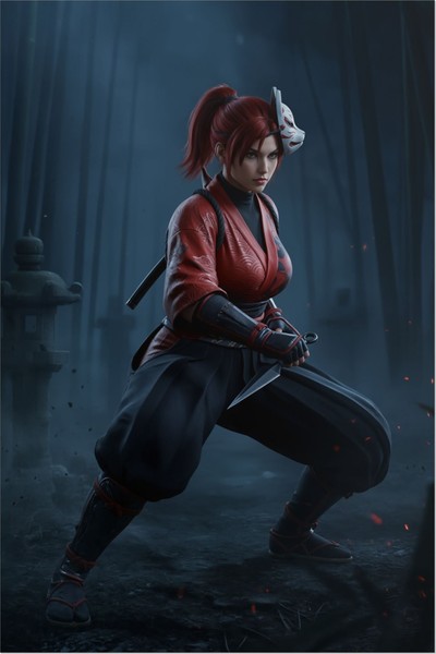 Kunimitsu Poster – Tekken Wall Art Print, Ninja Heroine Decor tote bag #