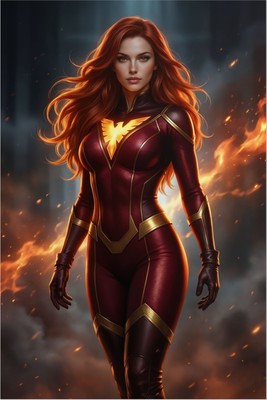 Jean Grey Poster – Marvel X-Men Wall Art Print, Telepath Hero Decor Poster #6851