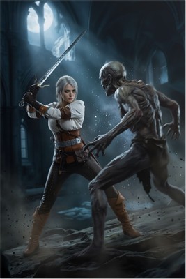 Ciri Poster – The Witcher Wall Art Print, Warrior Character Decor tote bag