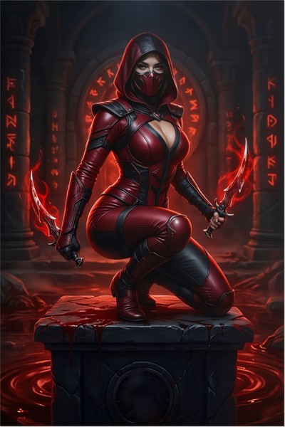 Skarlet Poster – Mortal Kombat Wall Art Print, Blood Mage Decor mug #