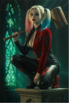 Harley Quinn Poster – DC Wall Art Print, Comic Heroine Decor tote bag