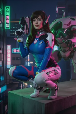 D.Va Poster – Overwatch Wall Art Print, Esports Gamer Decor Poster #6905