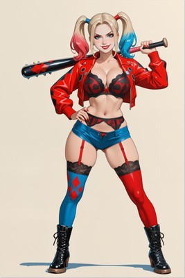 Harley Quinn Poster – DC Wall Art Print, Comic Room Decor tote bag