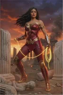 Wonder Woman Poster – DC Comics Wall Art Print, Superhero Decor Poster #7172