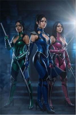 Kitana Jade Mileena Poster – Mortal Kombat Wall Art Print, Fighter Trio Decor Mouse Pad 7182