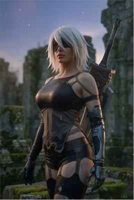 A2 Poster – NieR Automata Wall Art Print, Android Warrior Decor Mouse Pad 7185