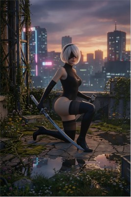 2B Poster – NieR Automata Wall Art Print, Sci Fi Android Decor mug #