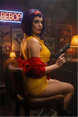 Faye Valentine Poster – Cowboy Bebop Wall Art Print, Anime Character Decor Mouse Pad 7200