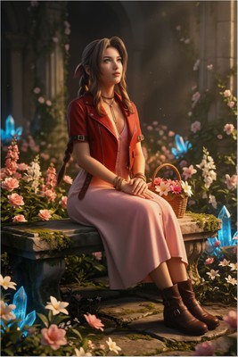 Aerith Final Fantasy Poster – Final Fantasy Wall Art Print, RPG Heroine Decor mug #