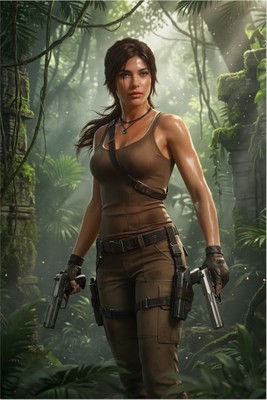 Lara Croft Poster – Tomb Raider Wall Art Print, Adventure Gamer Decor Mouse Pad 7213