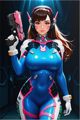 D.Va Poster – Overwatch Wall Art Print, Gamer Decor Mouse Pad 7277